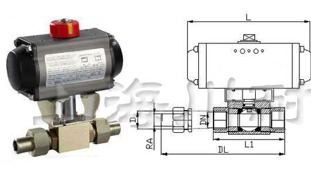 氣動卡套式高壓焊接球閥結構圖